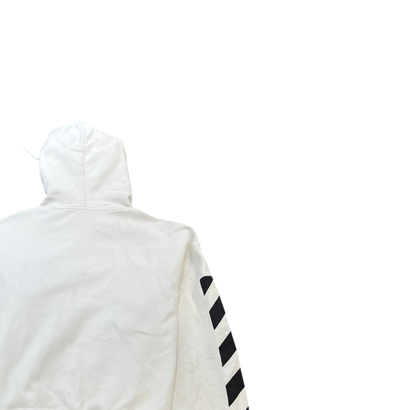 Men's Logo Print Hoodie White Size L