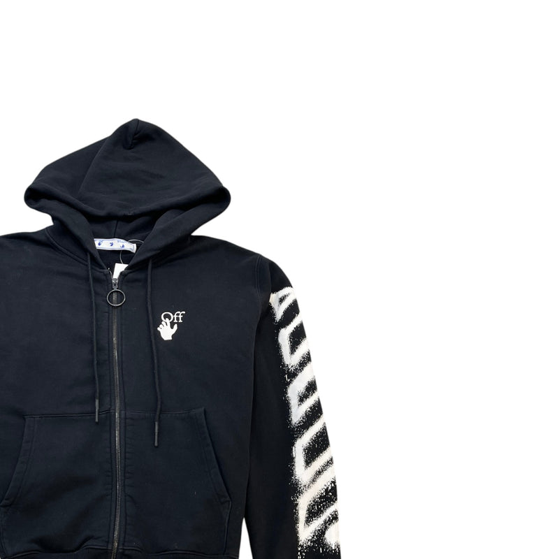 Men's Spray Marker Arrows Zip Up Hoodie Black Size L