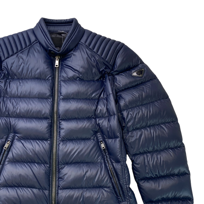 Men's Plaque Logo Down Jacket Blue Size IT 46 / S