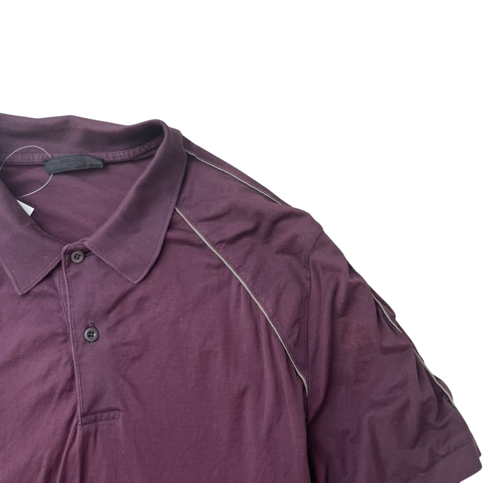 Men's Linear Rosa Polo Shirt Burgundy Size L - Photo 6