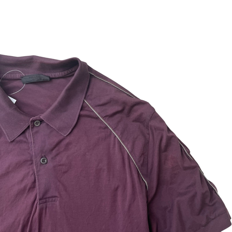 Men's Linear Rosa Polo Shirt Burgundy Size L