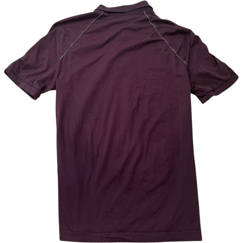 Men's Linear Rosa Polo Shirt Burgundy Size L
