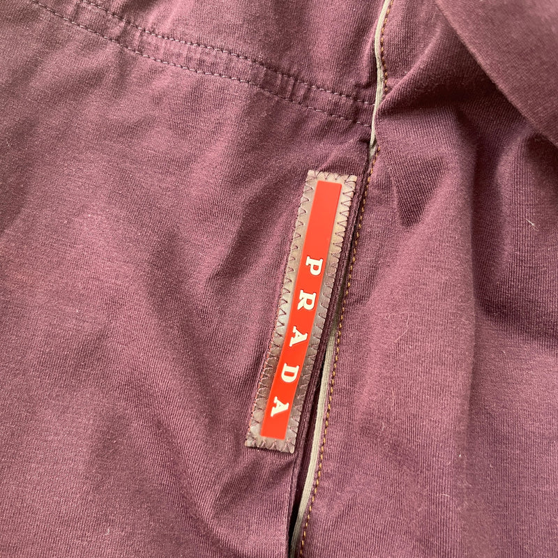 Men's Linear Rosa Polo Shirt Burgundy Size L