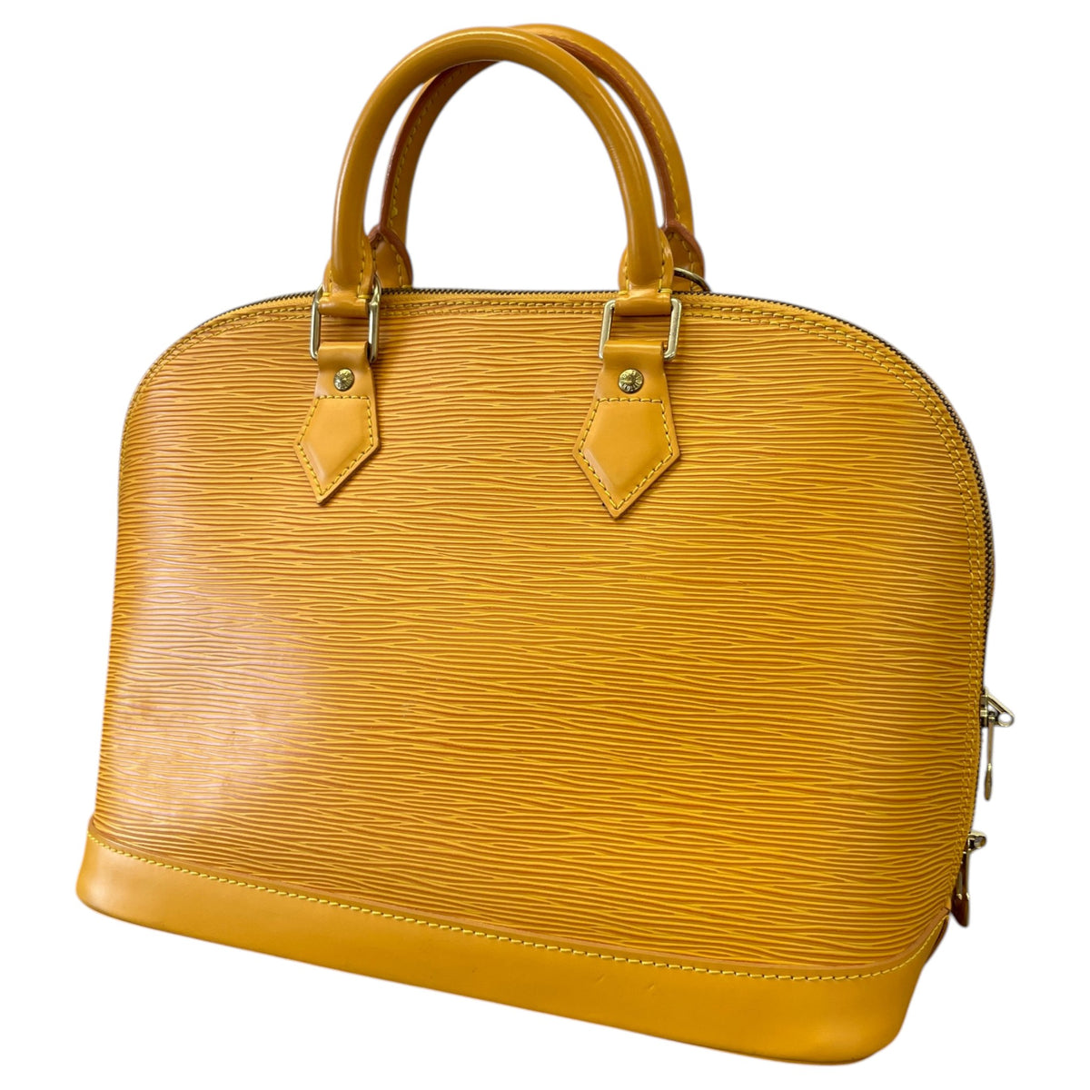 Women's Epi Leather Alma PM Handbag Yellow - Photo 9