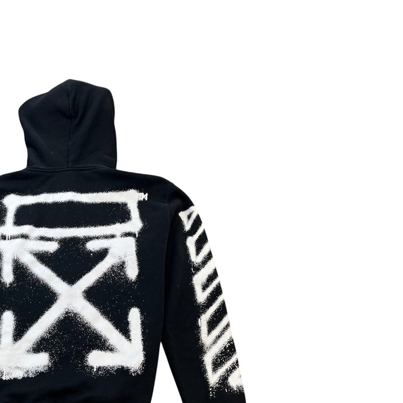 Men's Spray Marker Arrows Zip Up Hoodie Black Size L