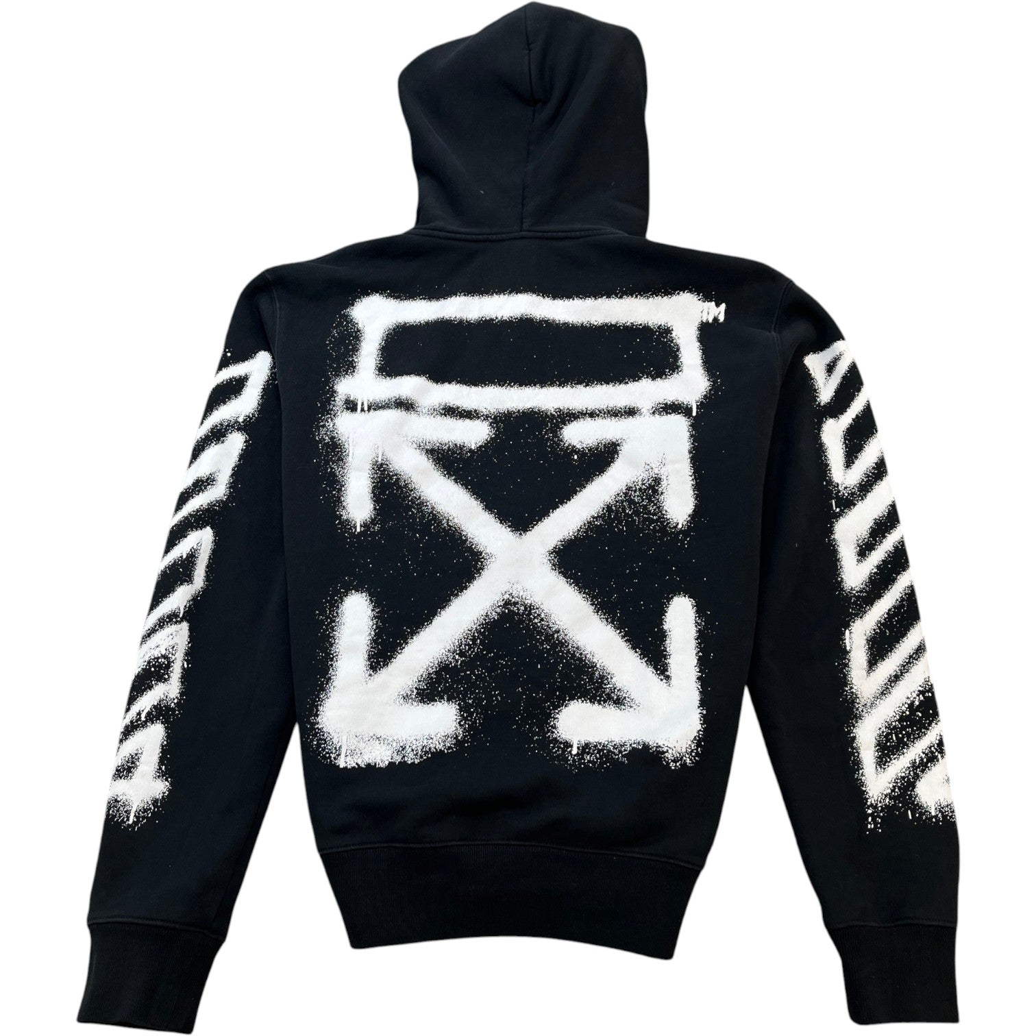 Men's Spray Marker Arrows Zip Up Hoodie Black Size L - Photo 2