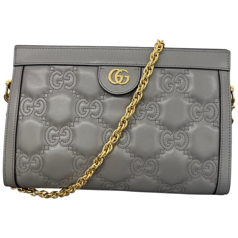 Women's Small GG Matelassé Crossbody Bag Grey
