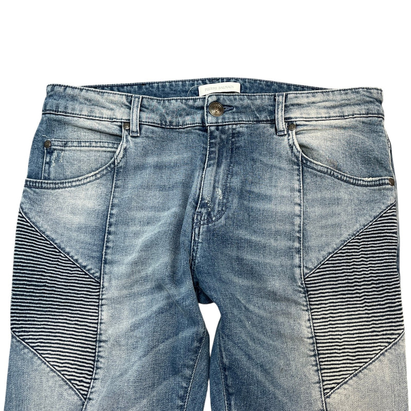 Men's Moto Biker Jeans Blue Size Waist 36"