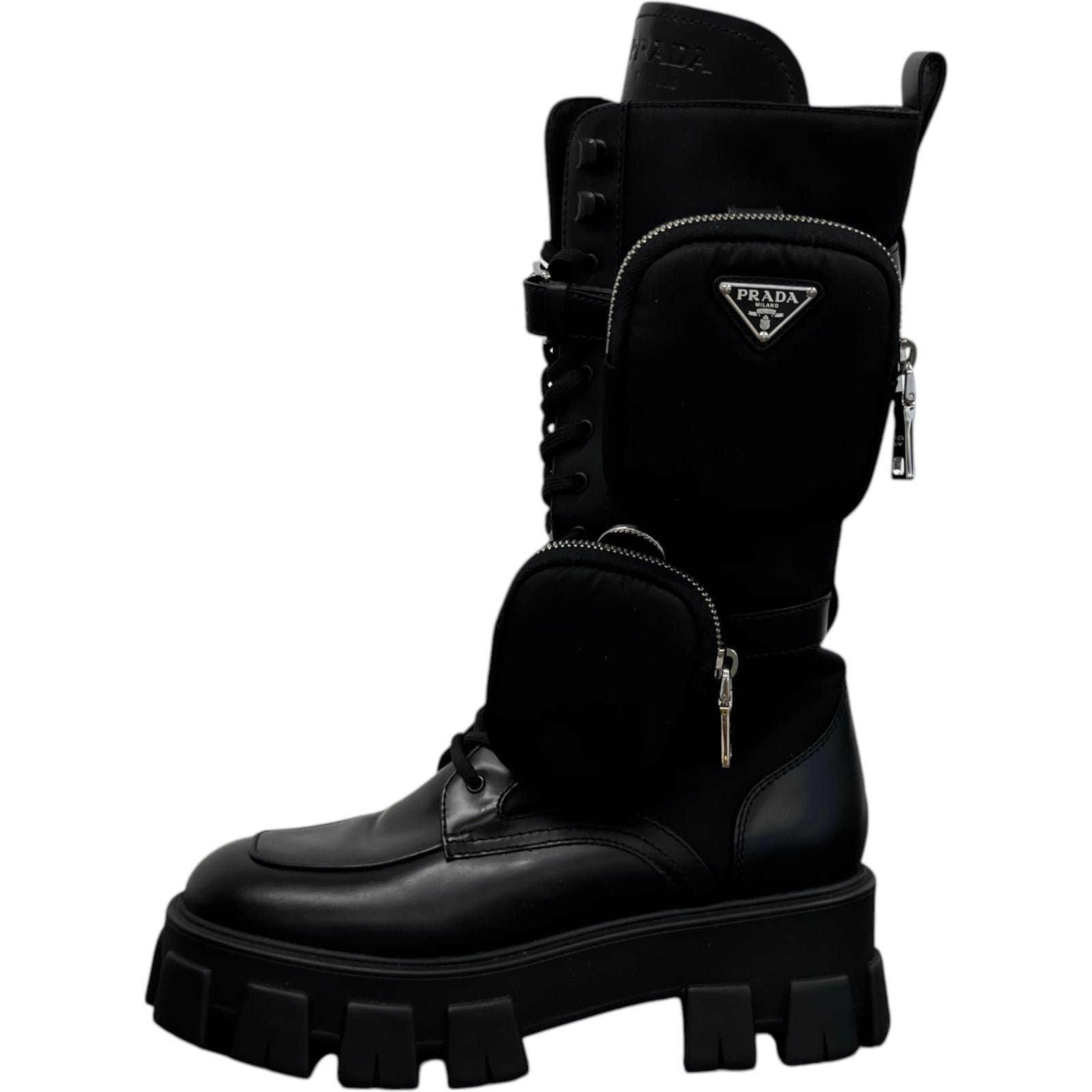 Women's Monolith Biker Boots Black Size EU 38.5 / UK 5.5 - Photo 5