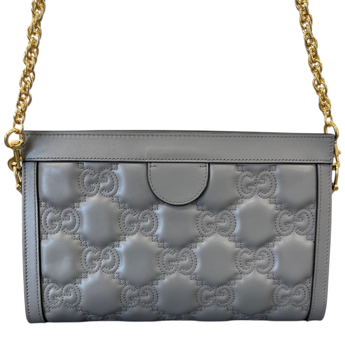 Women's Small GG Matelassé Crossbody Bag Grey - Photo 3