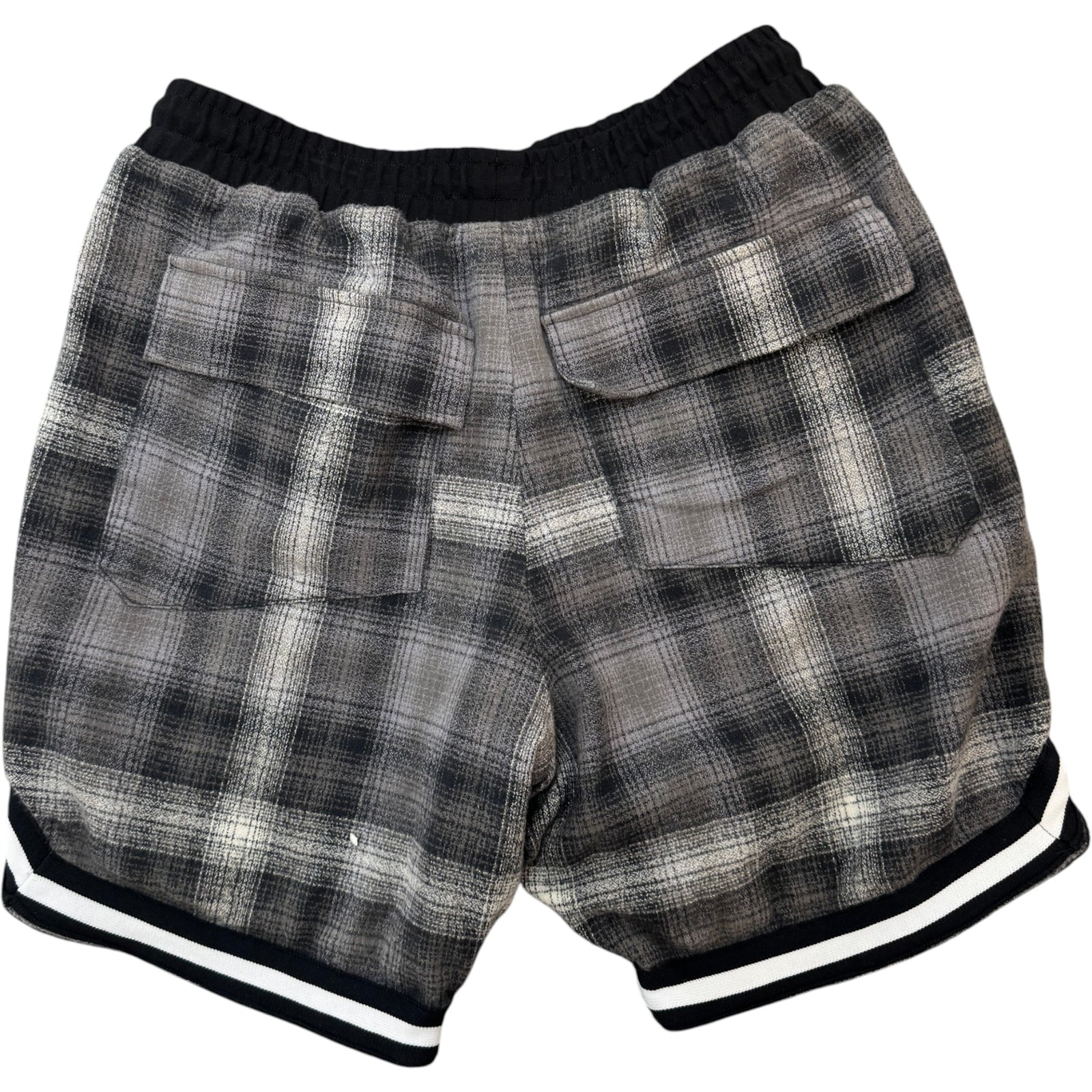 Men's Plaid Flannel Shorts Grey Size S / W30 - Photo 2