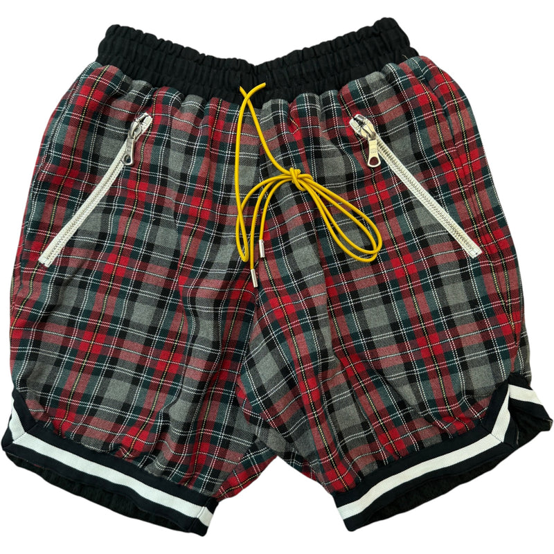 Men's Plaid Flannel Shorts Red Size XS / W28