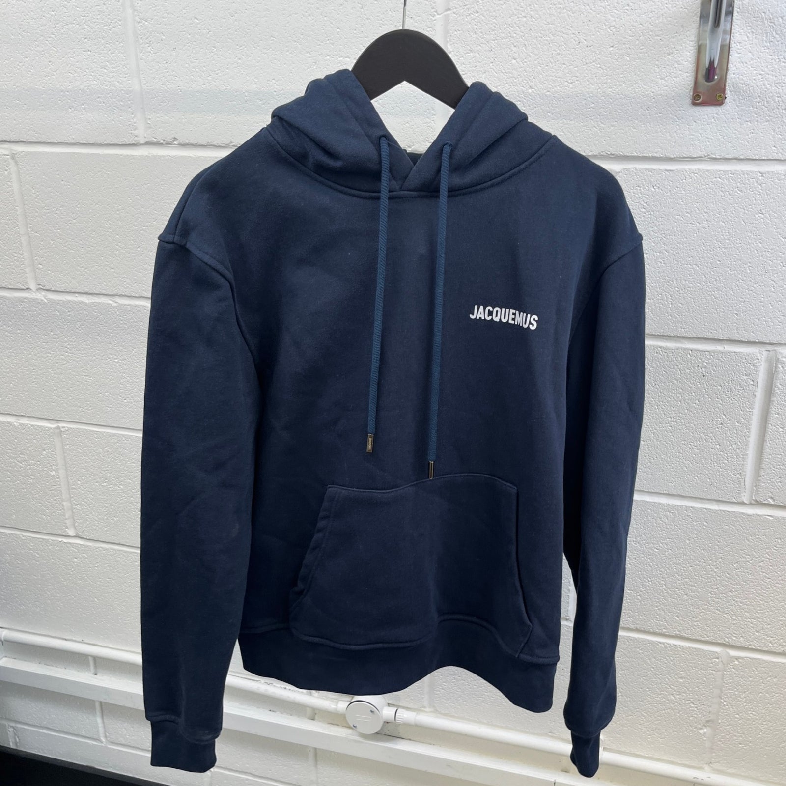 Men's Logo Print Hoodie Navy Size S - Photo 8
