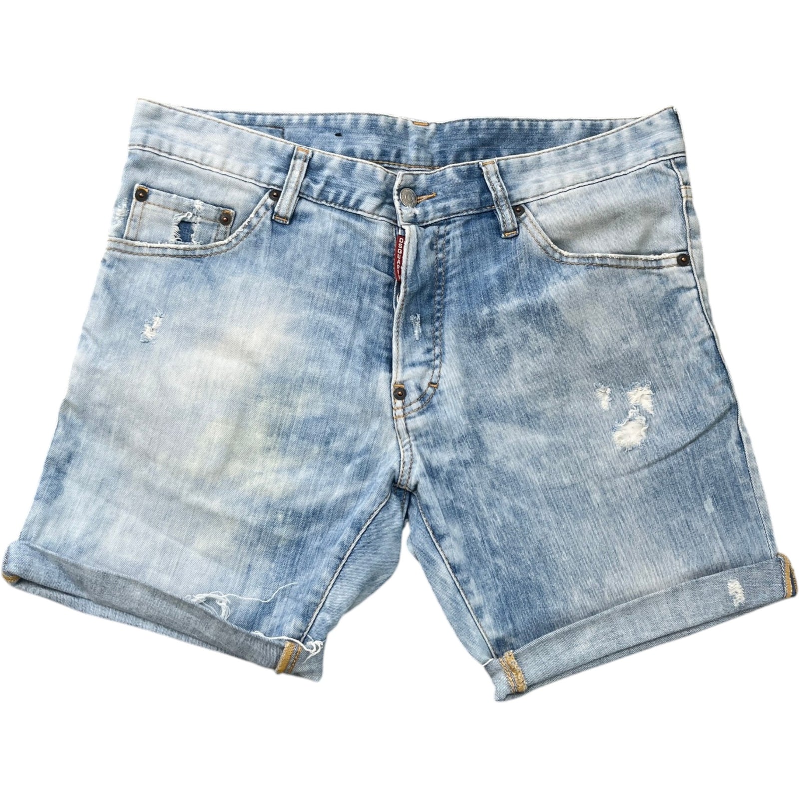 Men's Distressed Logo Shorts Blue Size L / W34 - Photo 1