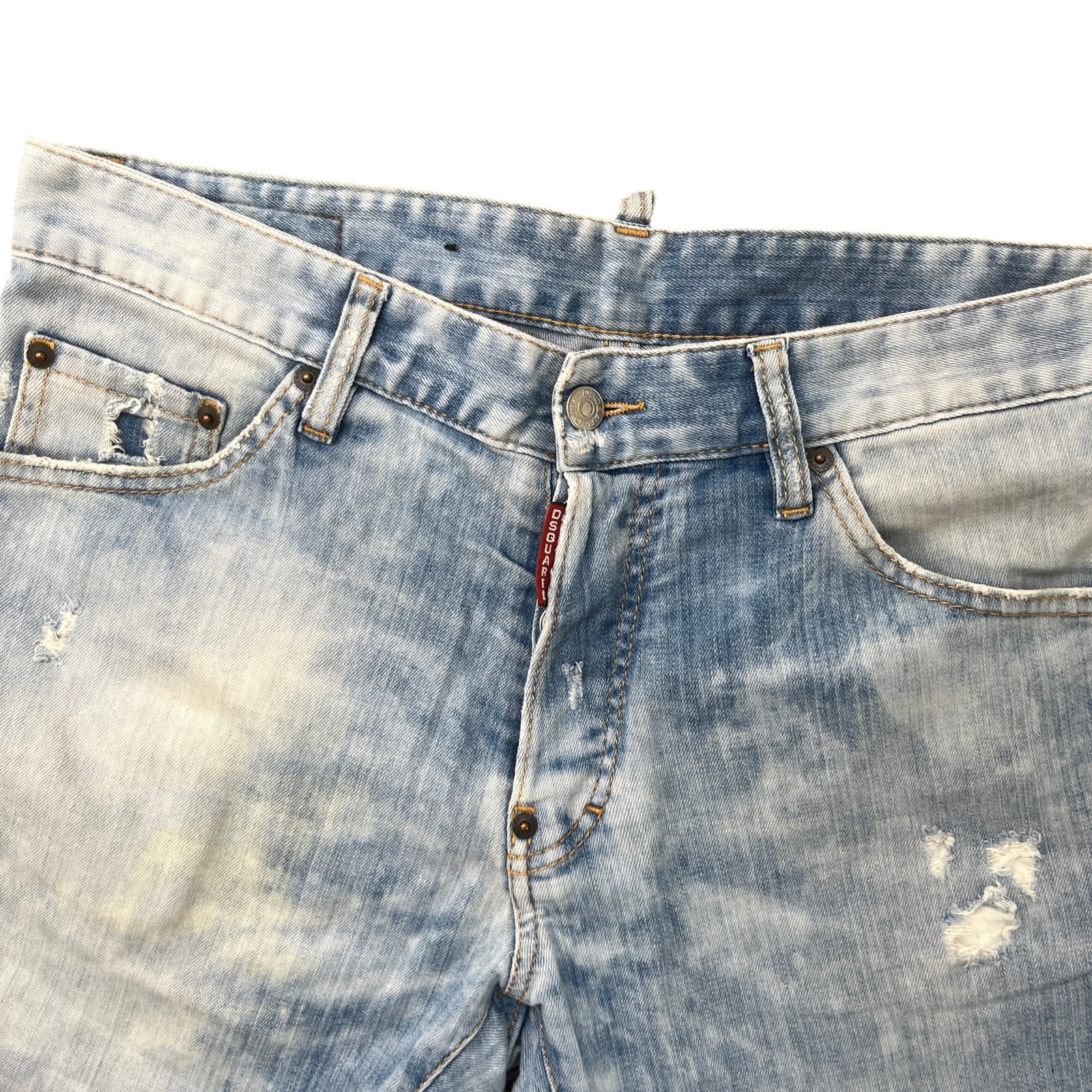 Men's Distressed Logo Shorts Blue Size L / W34 - Photo 3