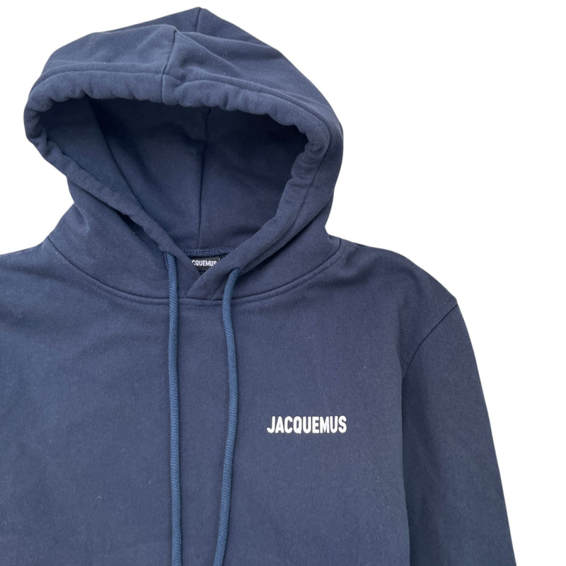Men's Logo Print Hoodie Navy Size S