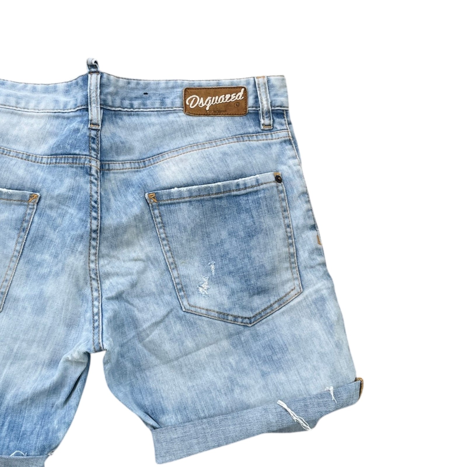 Men's Distressed Logo Shorts Blue Size L / W34 - Photo 4