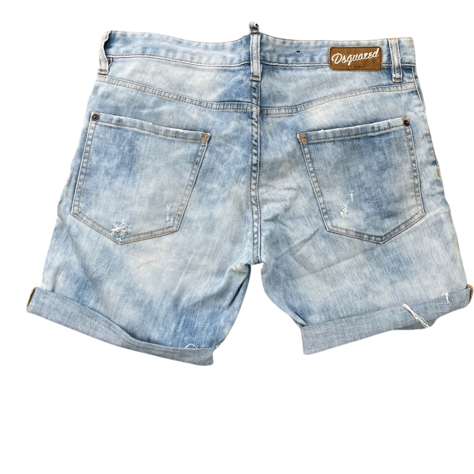 Men's Distressed Logo Shorts Blue Size L / W34 - Photo 2
