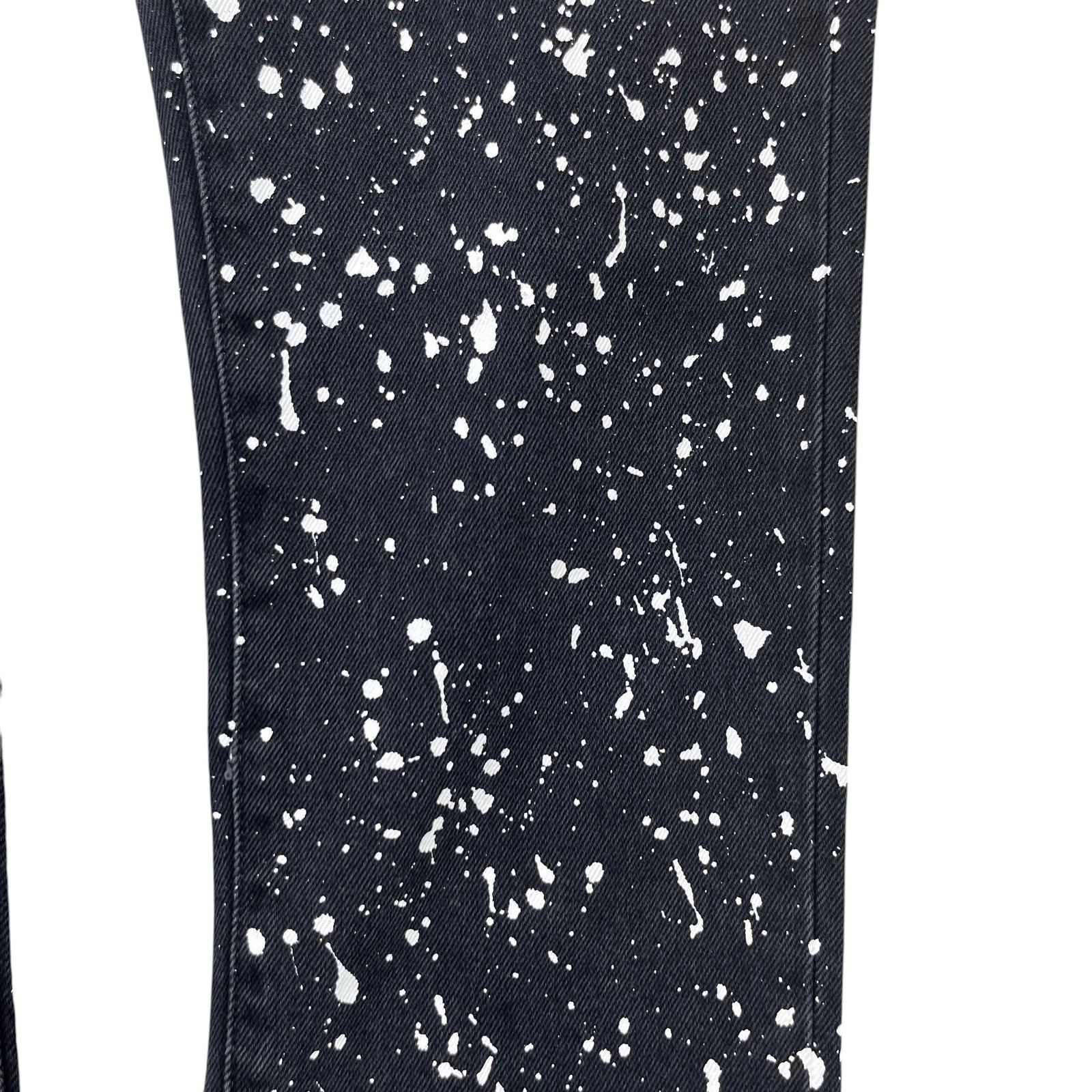 Men's Diag Outline Paint Skinny Jeans Black Size M / W32 - Photo 5