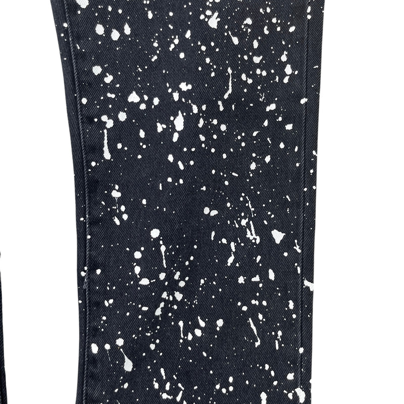 Men's Diag Outline Paint Skinny Jeans Black Size M / W32