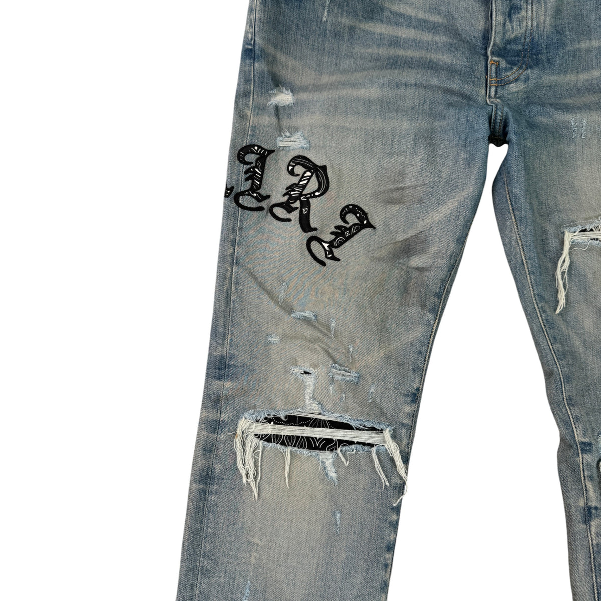 Men's Old English Logo Skinny Jeans Blue Size XL / W36 - Photo 6