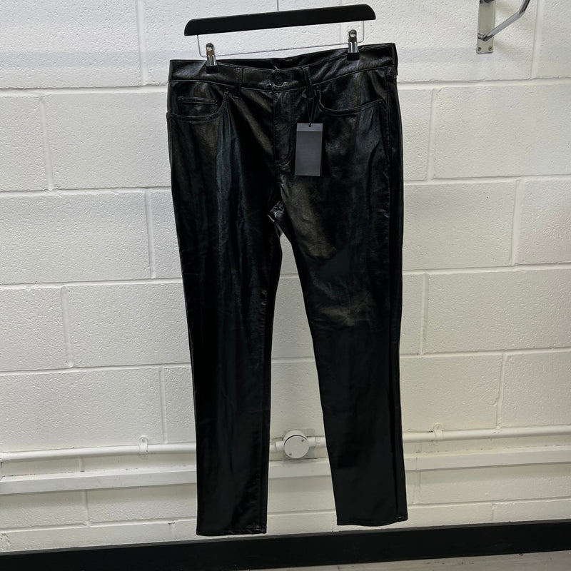 Men's Vinyl Jeans Black Size Waist 30"