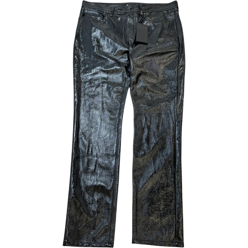 Men's Vinyl Jeans Black Size Waist 30"