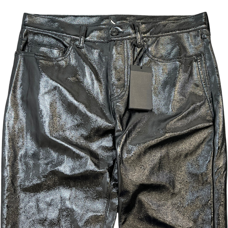 Men's Vinyl Jeans Black Size Waist 30"