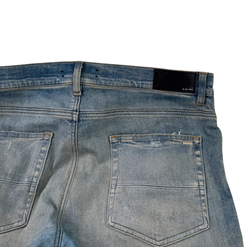 Men's Old English Logo Skinny Jeans Blue Size XL / W36