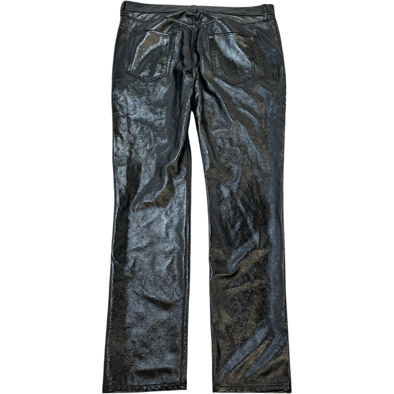 Men's Vinyl Jeans Black Size Waist 30"