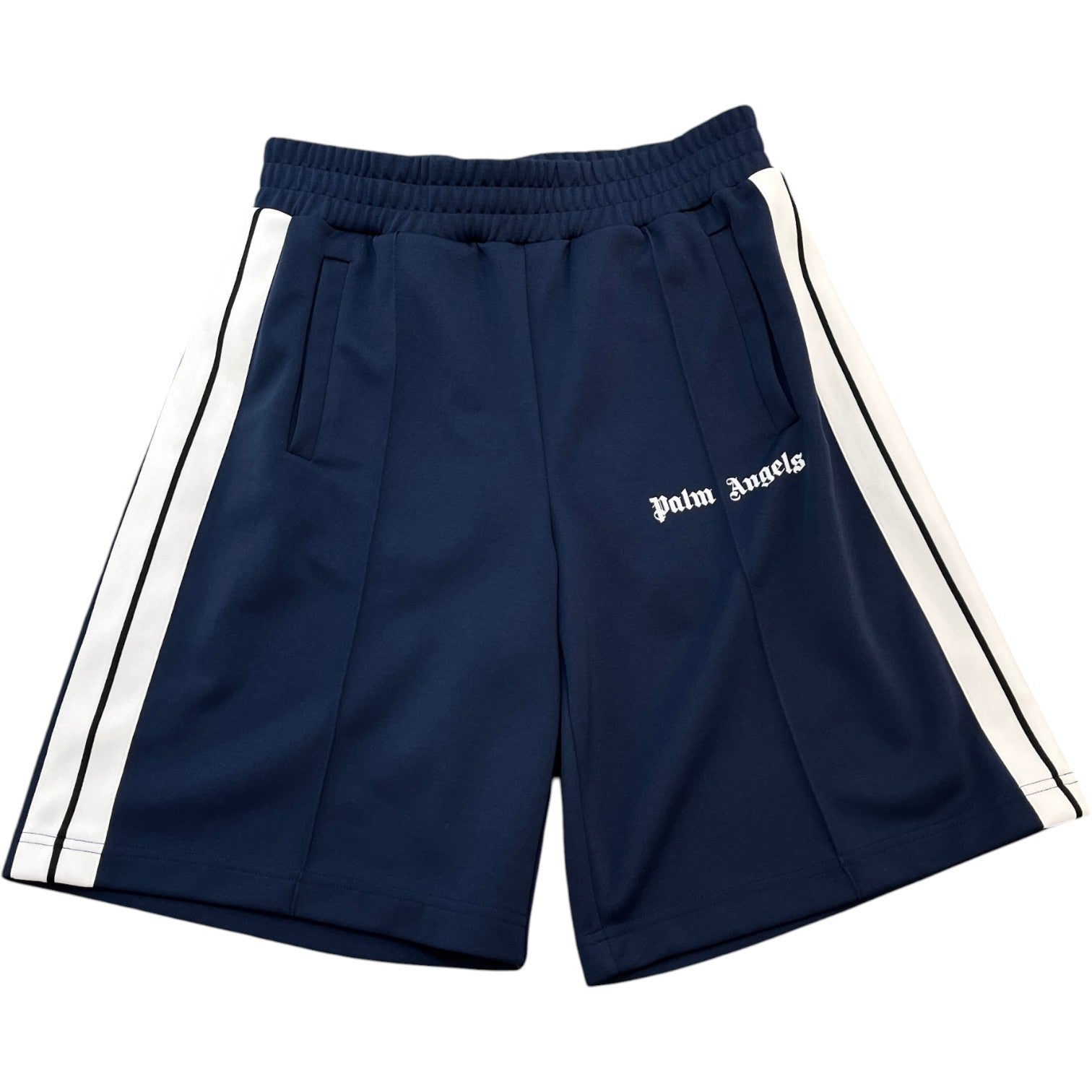 Men's Logo Print Shorts Navy Size M - Photo 1