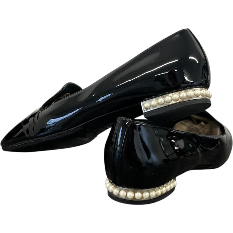 Women's Cc Faux Pearl Moccasins Loafers Black Size EU 38 / UK 5