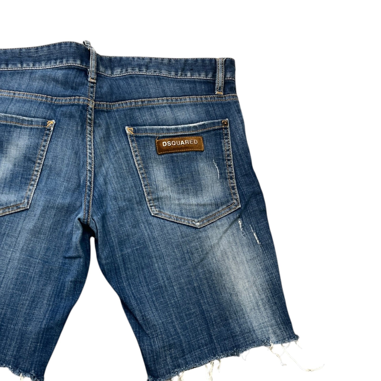 Men's Logo Distressed Shorts Blue Size XL / W36 - Photo 4