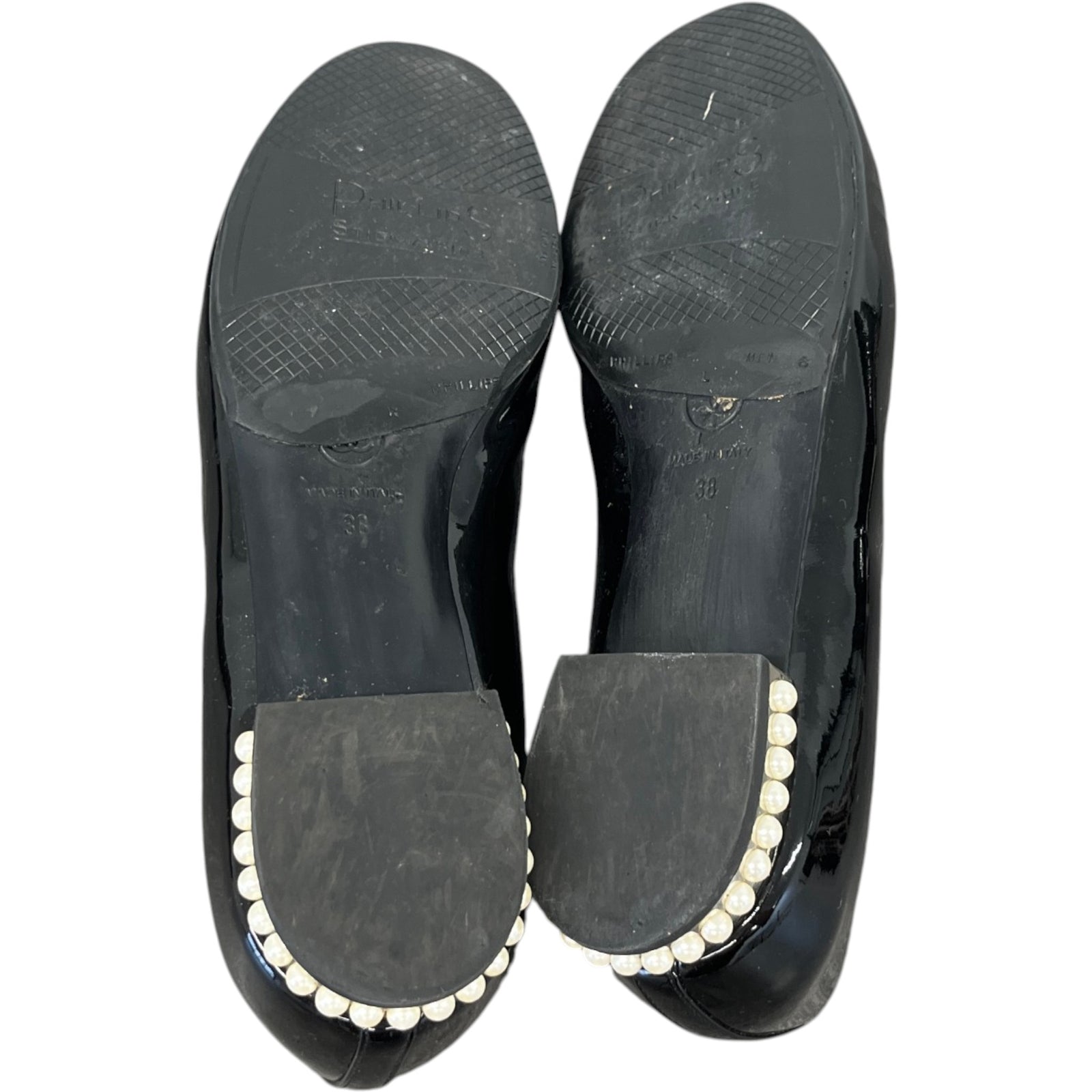 Women's Cc Faux Pearl Moccasins Loafers Black Size EU 38 / UK 5 - Photo 11