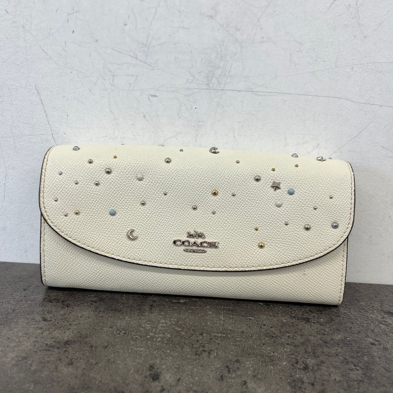 Women's Embellished Envelope Wallet White