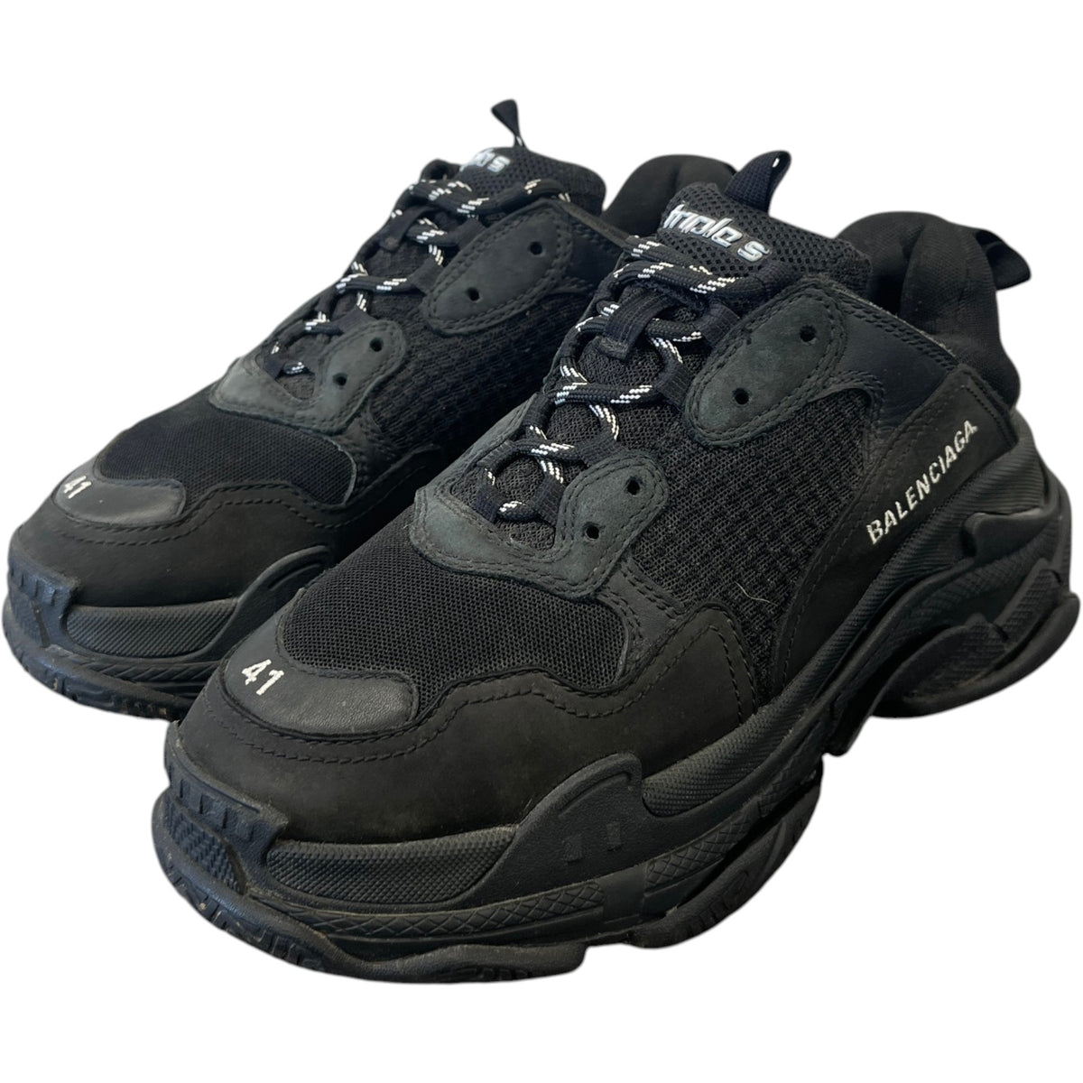 Men's Triple S Low Trainers Black Size UK 7 / EU 41 - Photo 8