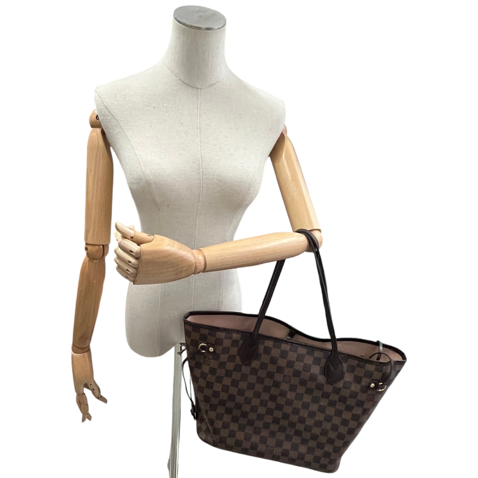 Women's Damier Ebene Neverfull MM Bag Brown - Photo 2