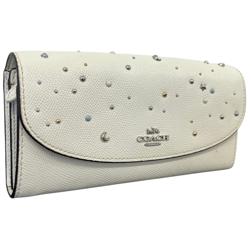 Women's Embellished Envelope Wallet White