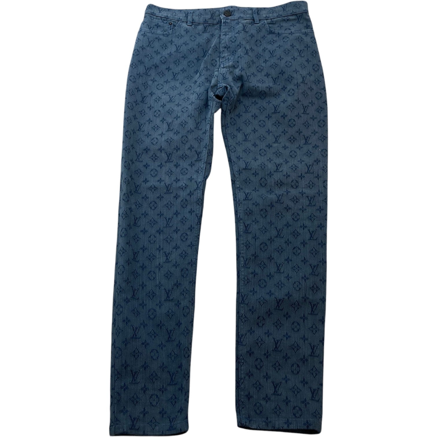 Men's Monogram Embroidered Jeans Blue Size Waist 34" - Photo 1