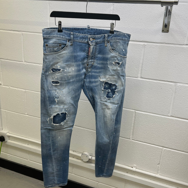 Men's Cool Guy Distressed Jeans Blue Size L / W34