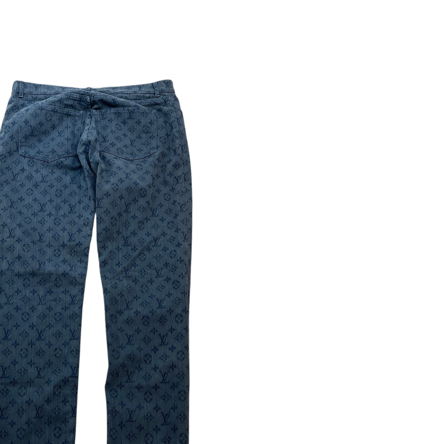 Men's Monogram Embroidered Jeans Blue Size Waist 34" - Photo 4