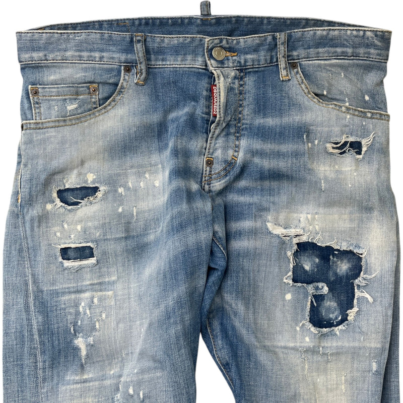 Men's Cool Guy Distressed Jeans Blue Size L / W34