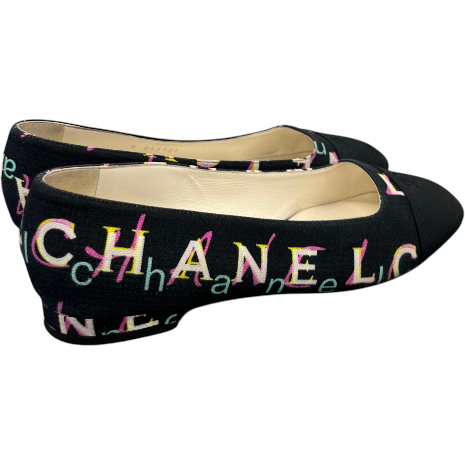 Women's Cc Coco Mark Print Ballet Flat Mules Black Size EU 38 / UK 5 - Photo 8