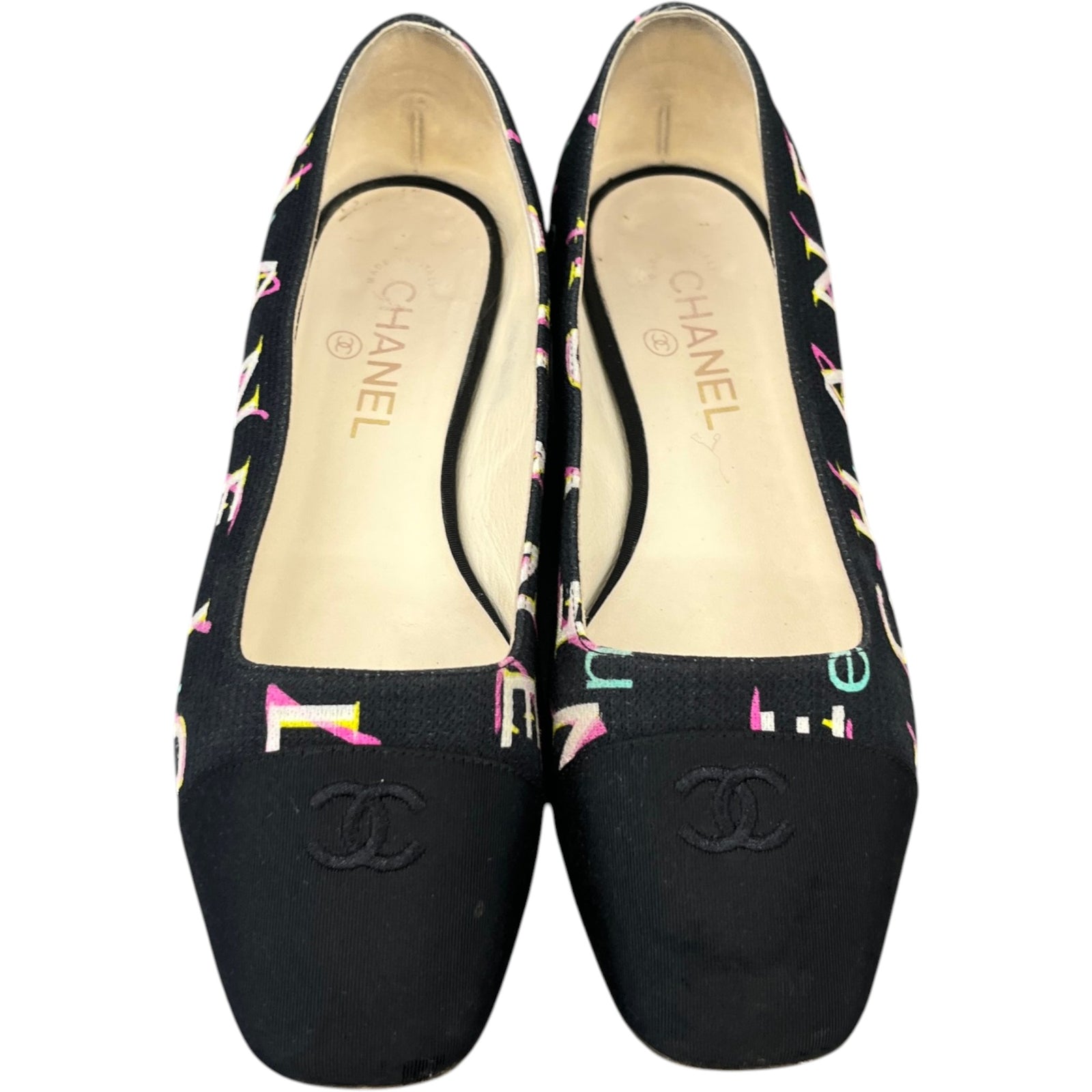 Women's Cc Coco Mark Print Ballet Flat Mules Black Size EU 38 / UK 5 - Photo 6