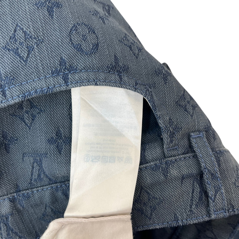 Men's Monogram Embroidered Jeans Blue Size Waist 34"