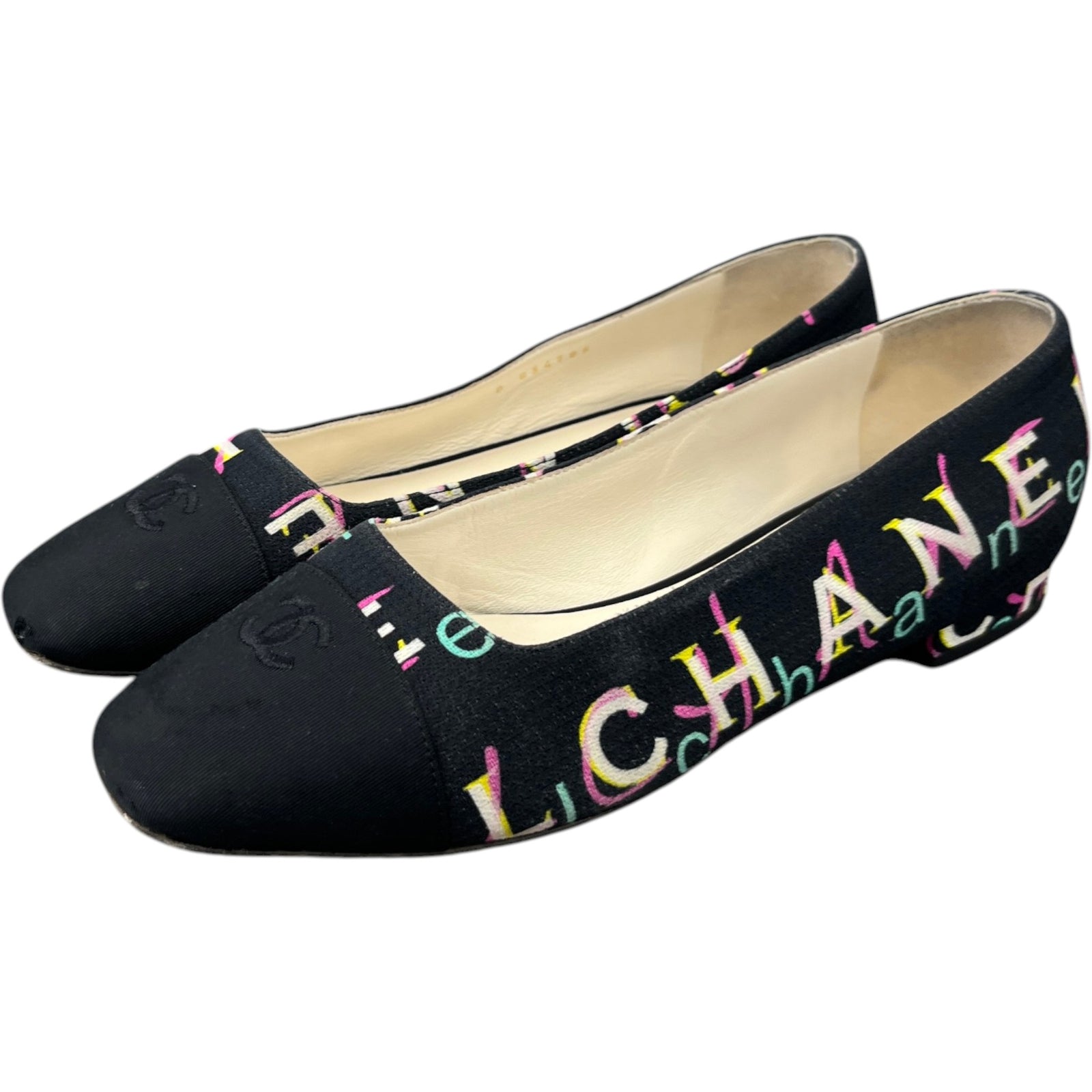 Women's Cc Coco Mark Print Ballet Flat Mules Black Size EU 38 / UK 5 - Photo 9