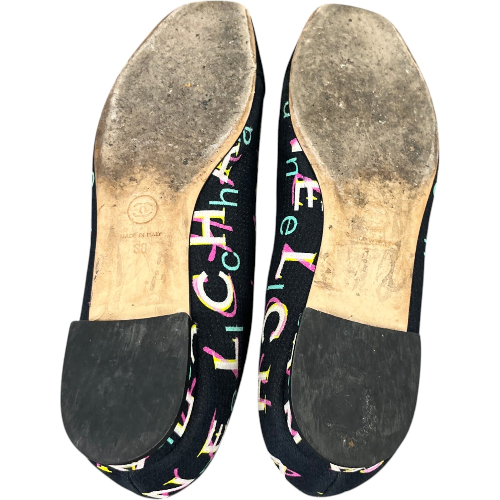 Women's Cc Coco Mark Print Ballet Flat Mules Black Size EU 38 / UK 5 - Photo 11
