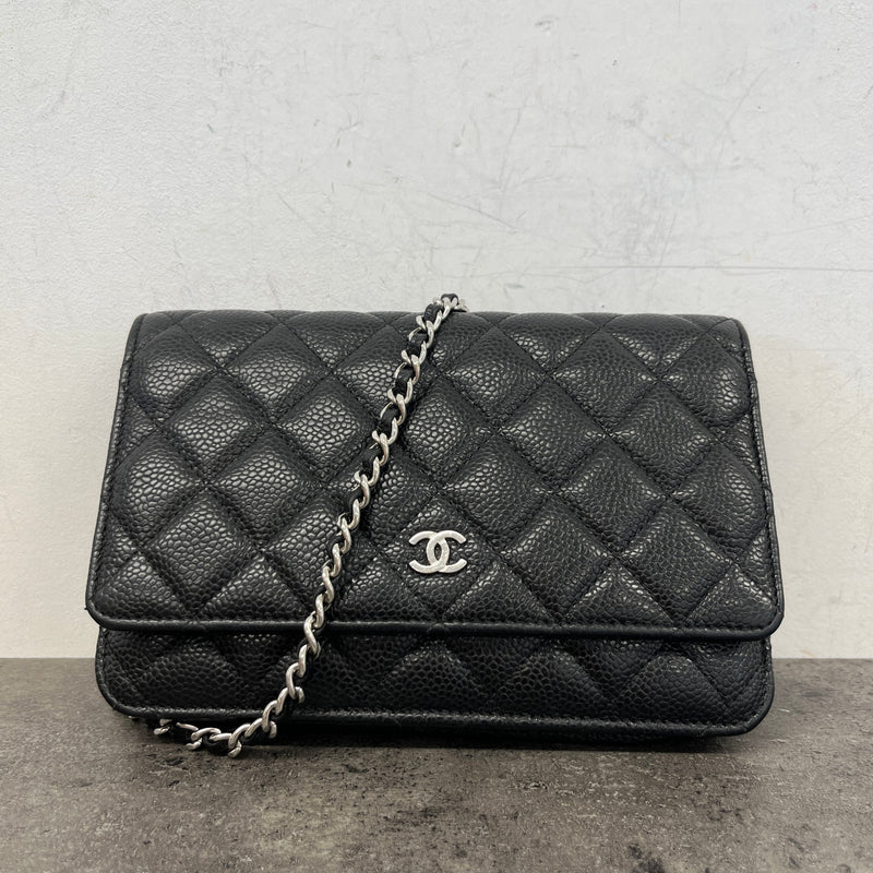 Women's Classic Wallet On Chain Crossbody Bag Black