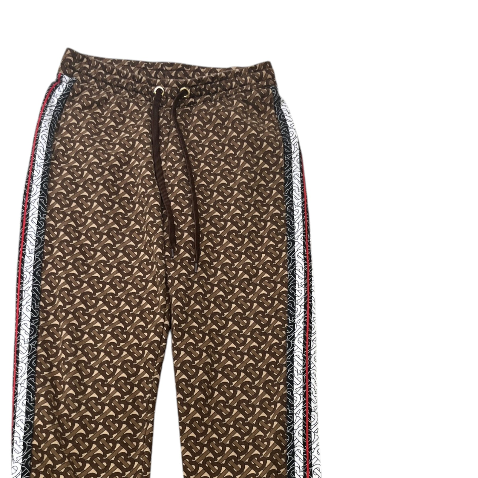 Men's Raine TB Monogram Stripe Joggers Brown Size W31 - Photo 3