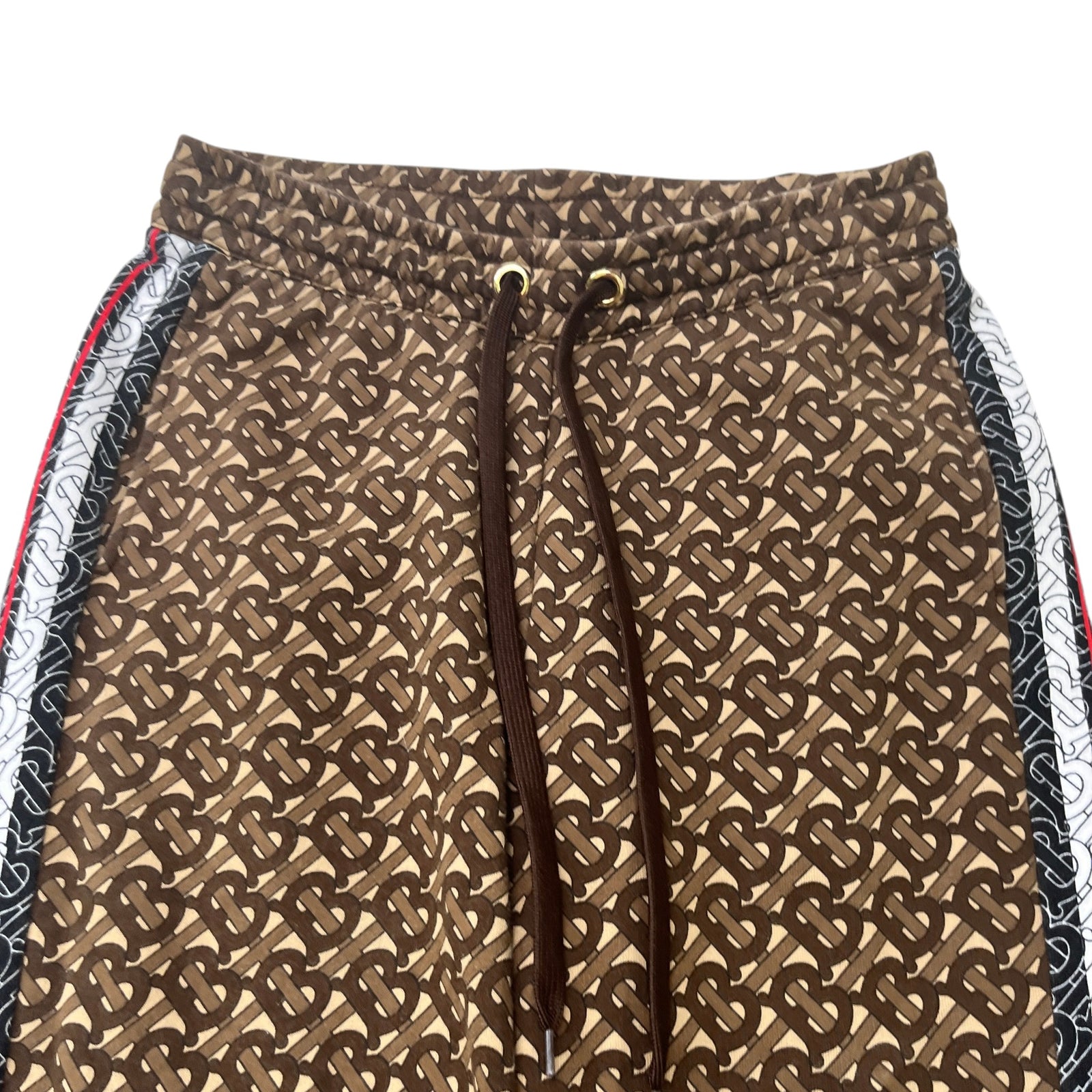 Men's Raine TB Monogram Stripe Joggers Brown Size W31 - Photo 5
